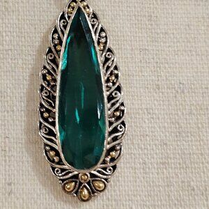 Artisan Crafted by Robert Manse SS & 18K Lab Emerald Pendant